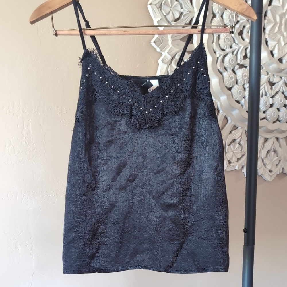 Divided H&M Black Lace Trim Cami 2